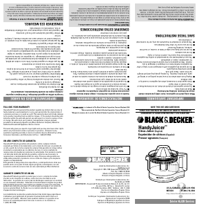 Manual de uso Black and Decker HJ28 Exprimidor de cítricos