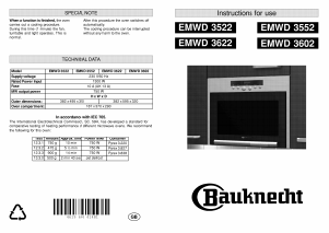 Manual Bauknecht EMWD 3522 Microwave