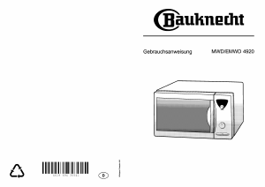 Bedienungsanleitung Bauknecht EMWD 4920 SG Mikrowelle