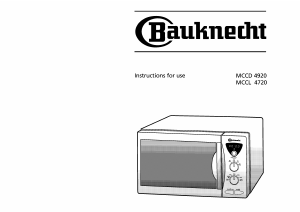 Manual Bauknecht MCCD 4920/SW Microwave