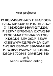Handleiding Acer D600 Beamer