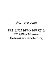Handleiding Acer F213 Beamer