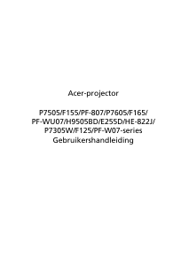 Handleiding Acer F125 Beamer