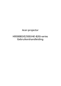 Handleiding Acer E250D Beamer