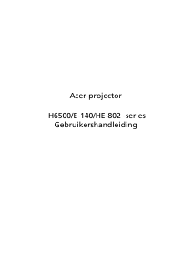 Handleiding Acer E-140 Beamer