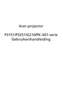 Handleiding Acer G210 Beamer