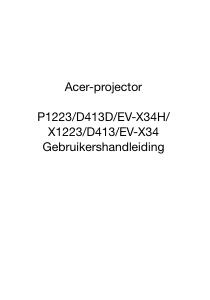 Handleiding Acer D413 Beamer
