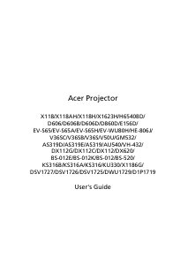 Manual Acer D860D Projector