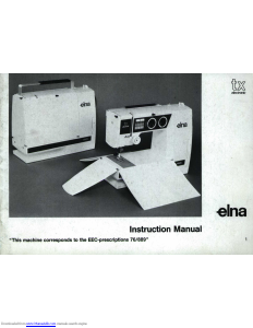 Manual Elna TX Electronic Sewing Machine