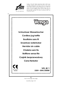 Manuale Venga VG JK 1 Bollitore