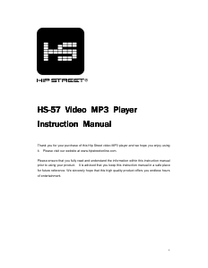 Handleiding Hipstreet HS-57 Mp3 speler