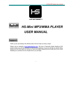 Handleiding Hipstreet HS-Mini Mp3 speler