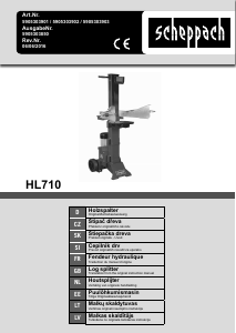 Rokasgrāmata Scheppach HL710 Malkas skaldītājs