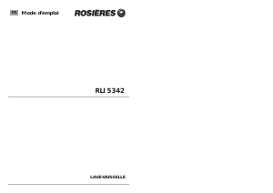 Mode d’emploi Rosières RLI 5342 MPN Lave-vaisselle