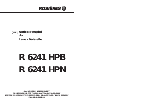 Mode d’emploi Rosières R 6241 HPB Lave-vaisselle