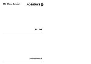 Mode d’emploi Rosières RLI 60 PN Lave-vaisselle