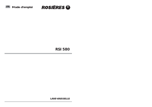 Mode d’emploi Rosières RSI 580 RB Lave-vaisselle