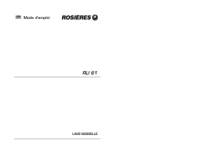 Mode d’emploi Rosières RLI 61 PN Lave-vaisselle