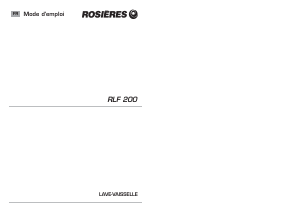 Mode d’emploi Rosières RLF 200 Lave-vaisselle