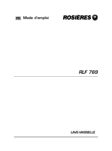 Mode d’emploi Rosières RLF 769 Lave-vaisselle