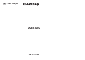 Mode d’emploi Rosières RDSX 5000 Lave-vaisselle