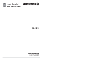 Manual Rosières RLI 61 IN Dishwasher