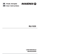 Handleiding Rosières RLI 920 MPN Vaatwasser