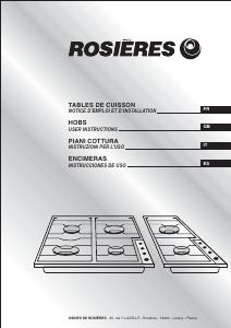 Handleiding Rosières TR 400 FAV Kookplaat