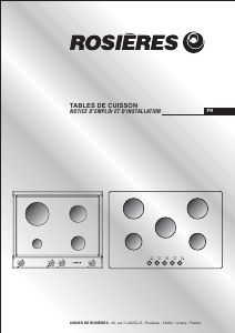 Mode d’emploi Rosières RTF 40 F IN Table de cuisson