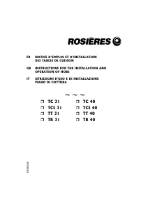 Handleiding Rosières TT 31 RUV Kookplaat