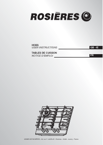 Mode d’emploi Rosières RHG 7 WL 5 WSX Table de cuisson