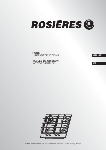 Mode d’emploi Rosières RHG 6 BR 4 WVX Table de cuisson