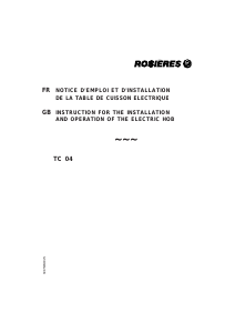 Manual Rosières TC 04 IN Hob