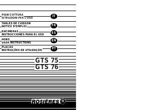 Manual de uso Rosières GTS 76/1 RU Placa