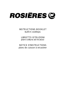 Handleiding Rosières RDG 341 SFIN Kookplaat