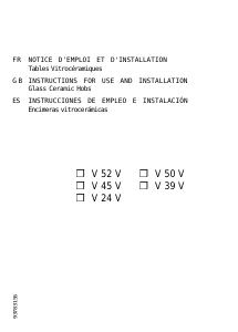 Manual de uso Rosières V 52 VPN Placa