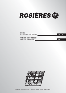 Manual Rosières RHG 6 BR 4 WSX Hob