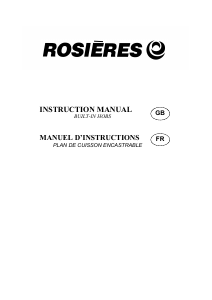 Handleiding Rosières GTS 96 IN Kookplaat