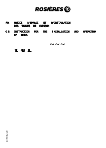 Mode d’emploi Rosières TC40 ILIN Table de cuisson