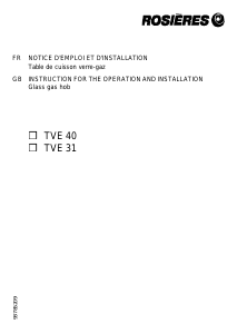 Mode d’emploi Rosières TVE 31 PN Table de cuisson