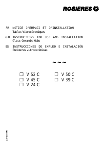 Mode d’emploi Rosières V 52 CRB Table de cuisson