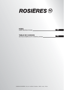 Mode d’emploi Rosières RH 74 DBXP Table de cuisson