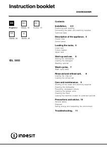 Manual Indesit IDL 5055 SK.2 Dishwasher