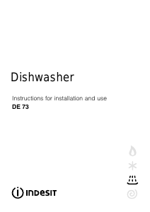 Manual Indesit DE 73 (UK) Dishwasher