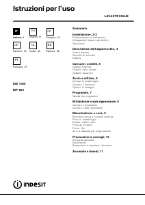 Manual Indesit IDE 1000 EU.2 Máquina de lavar louça