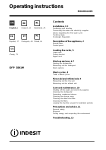 Manual de uso Indesit DFP 5841M NX EU Lavavajillas