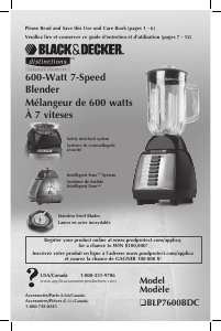 Mode d’emploi Black and Decker BLP7600BDC Blender