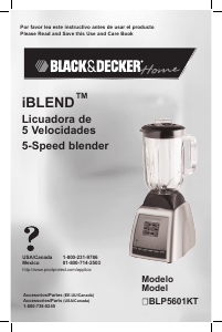Manual de uso Black and Decker BLP5601KT Batidora
