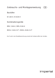 Bedienungsanleitung Imperial B 8.64-4 Backofen
