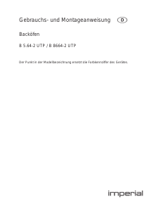 Bedienungsanleitung Imperial B 5.64-2 UTP Backofen